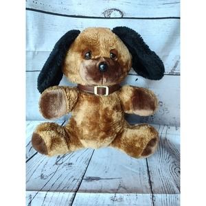 Graphics International Sleepy Dog Plush 9 Inch Brown 1983 Stuffed Animal Toy